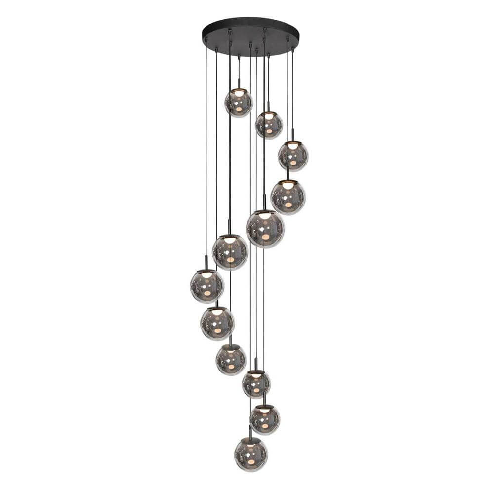 Steinhauer Vide hanglamp Bollique zwart 12-lichts - 4195ZW afbeelding