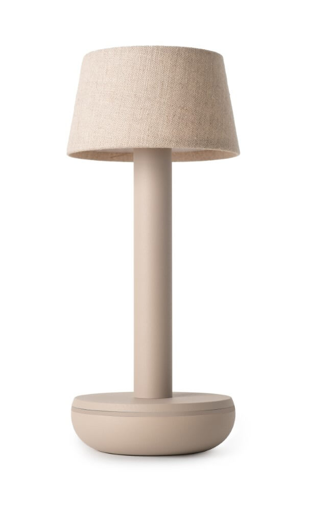 Humble Oplaadbare tafellampTwo Beige linnen - HUMTL00214