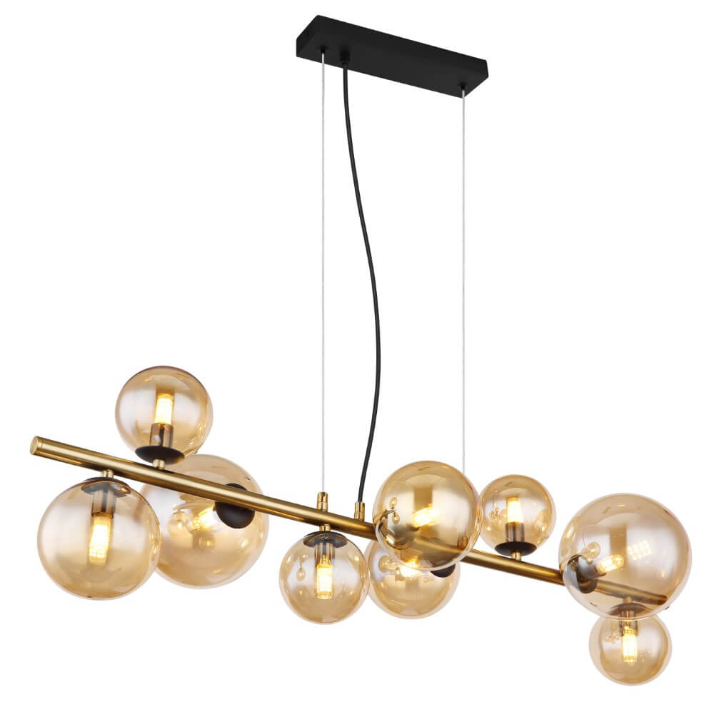 Globo Hanglamp Riha zwart met goud - 56135-9H