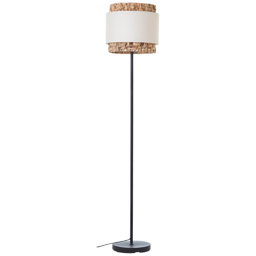 Brilliant Vloerlamp Waterlilly rotan met witte stof - 94552/09