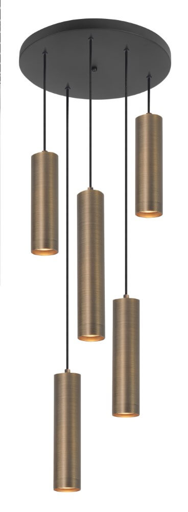 Highlight Ronde pendel hanglamp Perugia brons - 5x GU10 - H5671.32