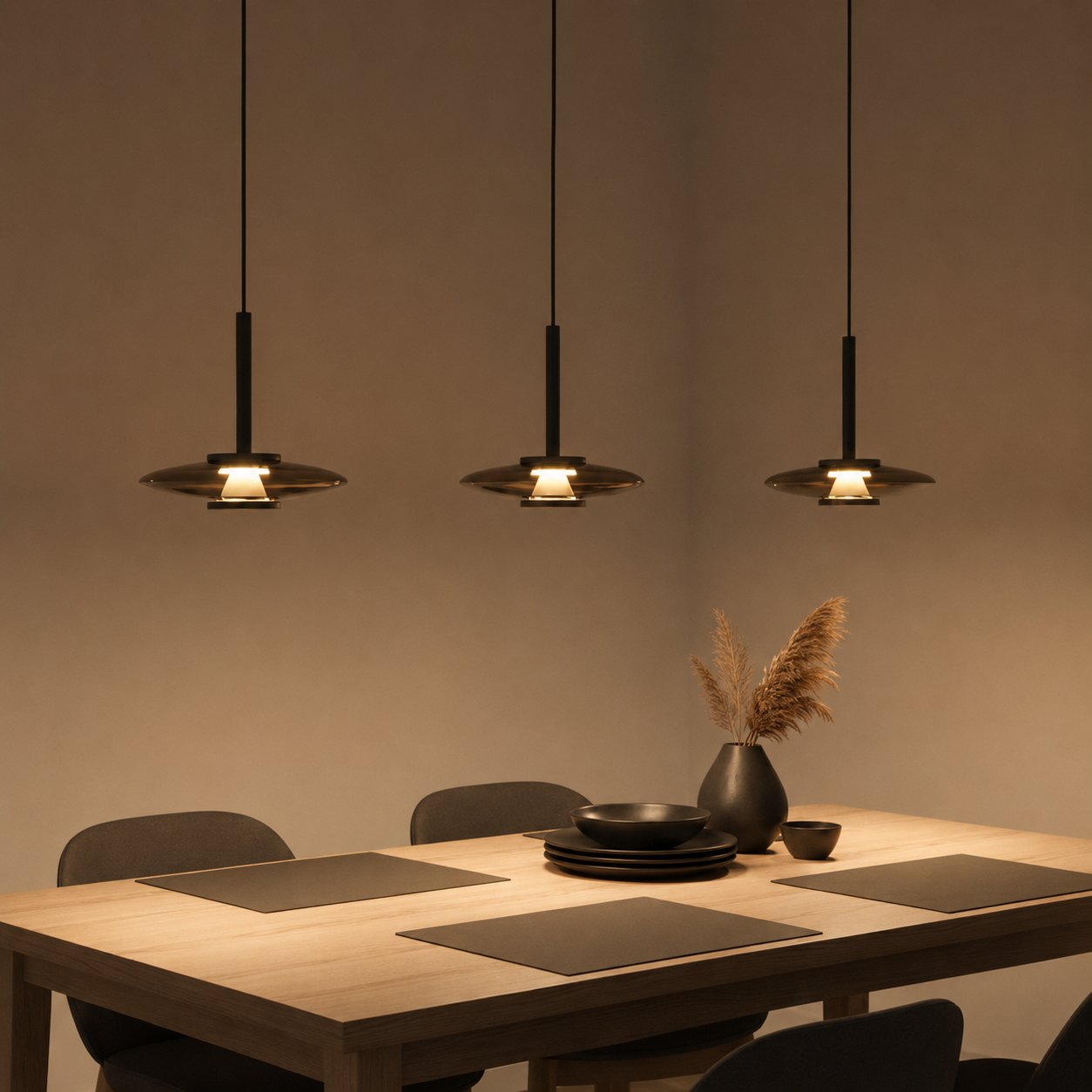 Artdelight Led eetkamer hanglamp Madison zwart - HL MADISON3 ZW-SM