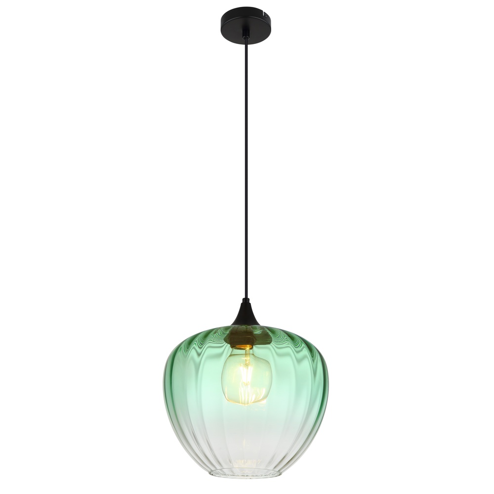 Globo Hanglamp Sander groen glas - 15748H1G