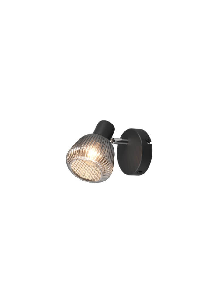 Trio Wandlampje Tarifa met geribbeld glas - 862800132
