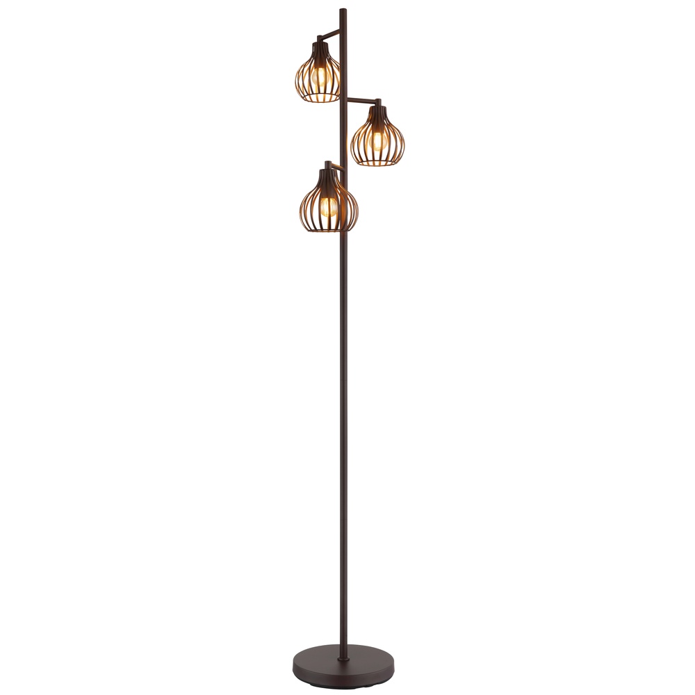 Globo 3-lichts vloerlamp Mateo roest bruin - 40370311