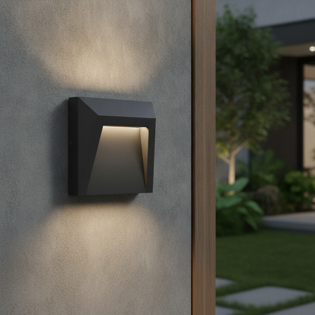 Lyora Vierkante wandlamp Luton 12,5cm grijs - 109062