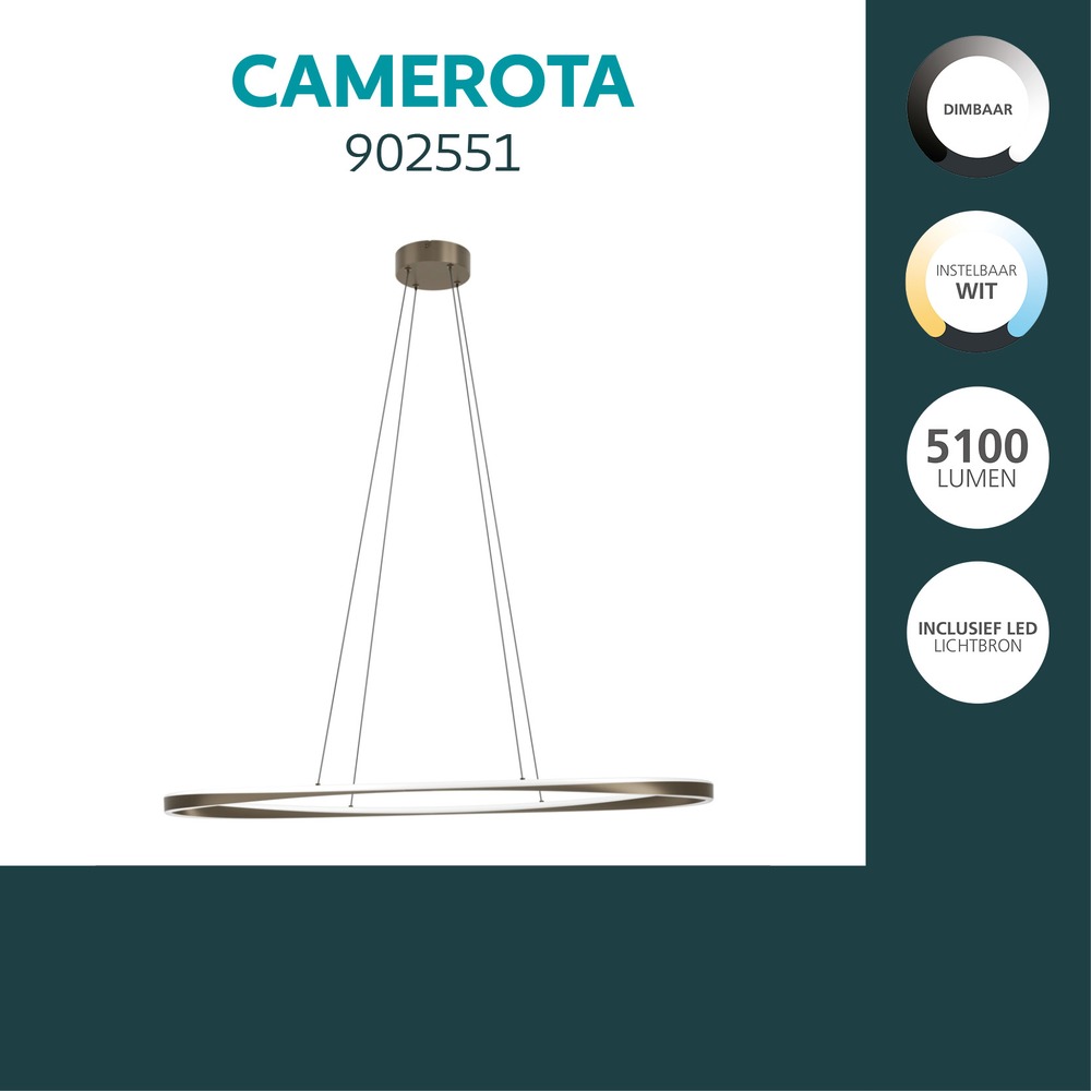 Design hanglamp Camerota donker brons ovaal Eglo 9008606391271