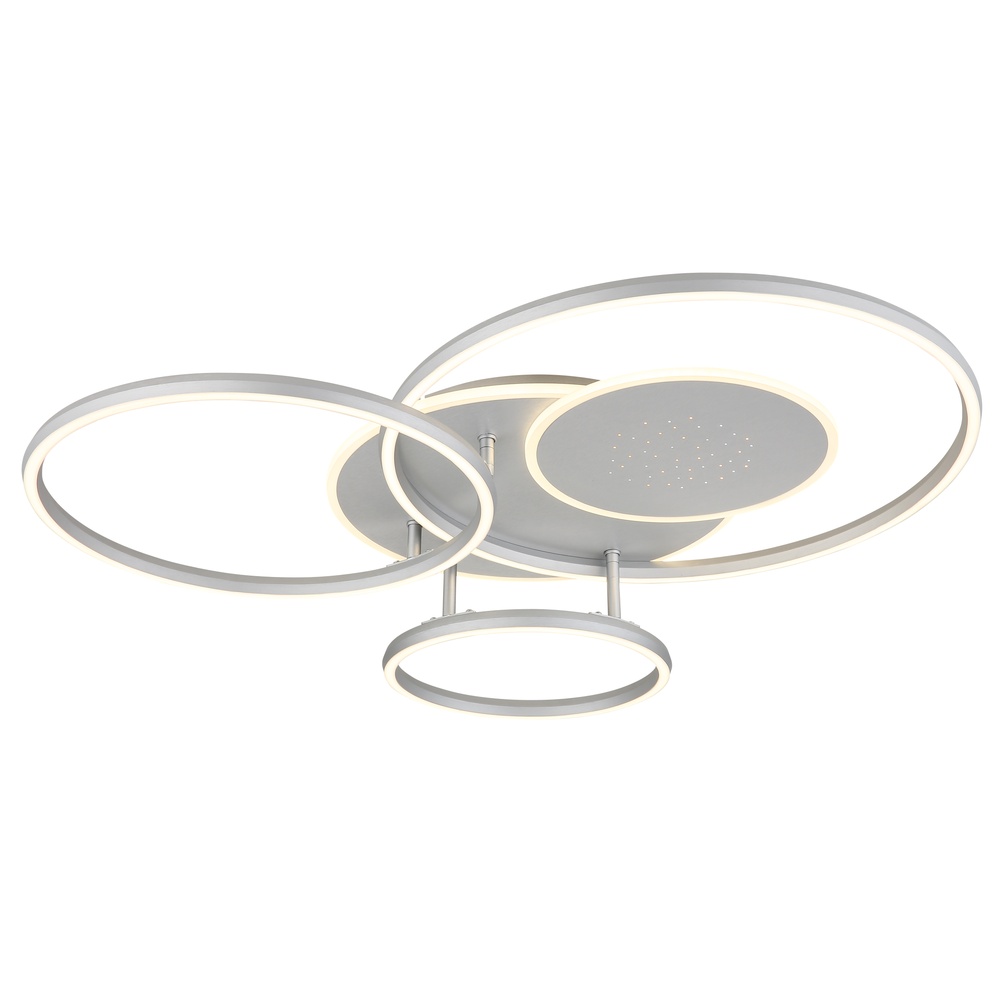Globo Moderne plafondlamp Johnson zilvergrijs 80,7cm - 68277-40
