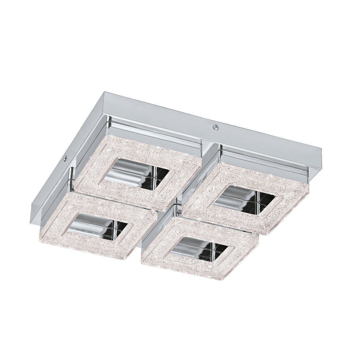 Eglo Led plafondlamp Fradelo 3000K - 4x4w - 28cm chroom met kristal - 95657
