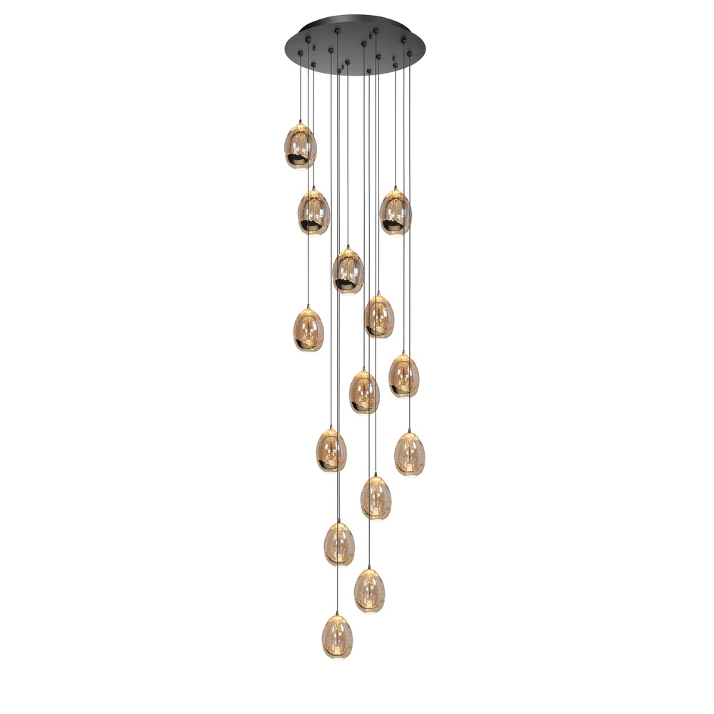 Highlight Hanglamp Golden Egg zwart 14-lichts - H5454.01