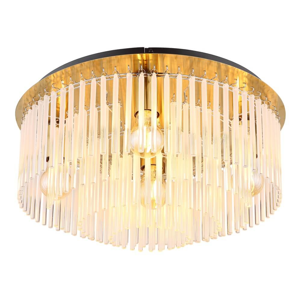 Globo Gouden plafondlamp Gorley met glas Ø 50cm - 15698D1M