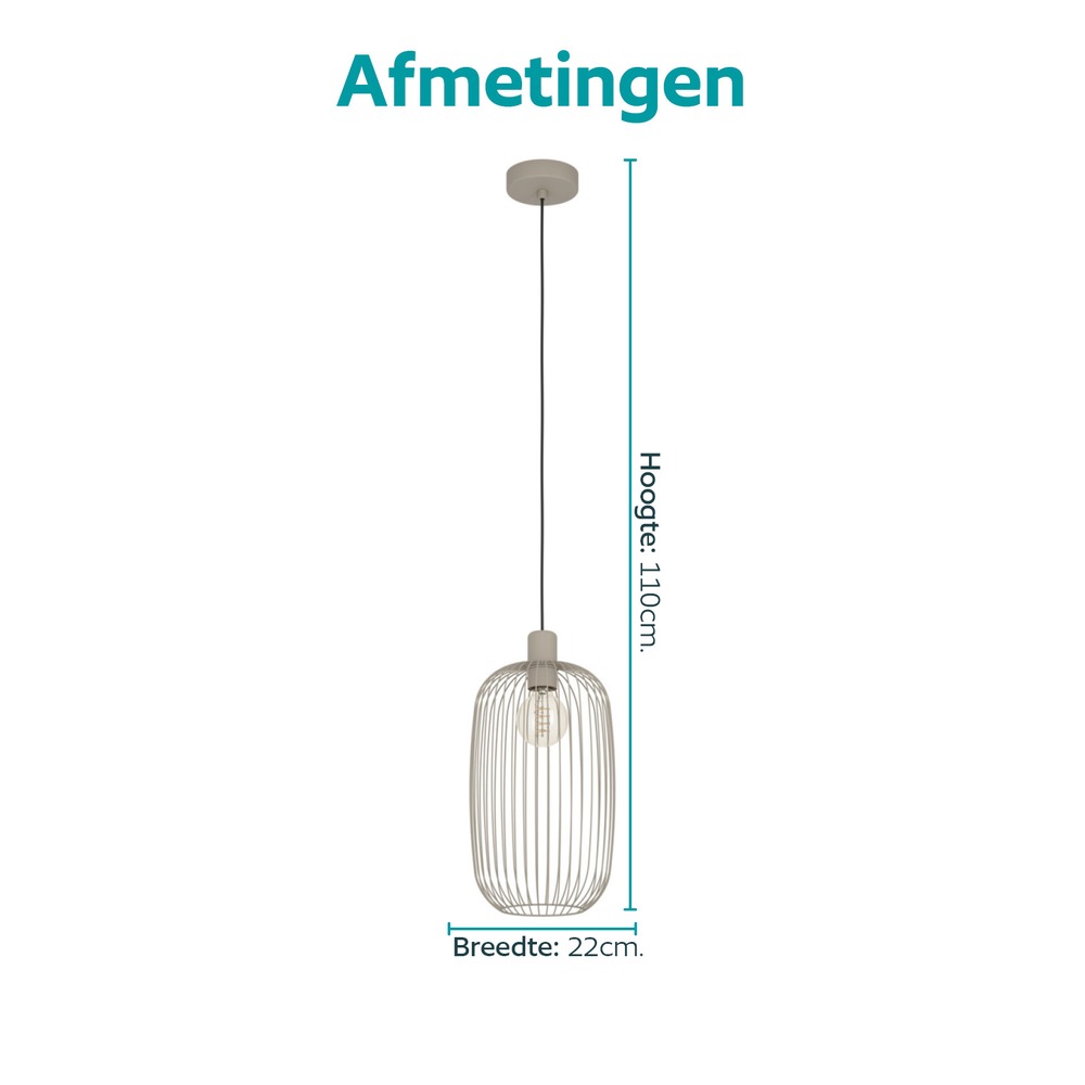Draad hanglamp Lodods zand bruin Ø 22cm Eglo 9008606390298