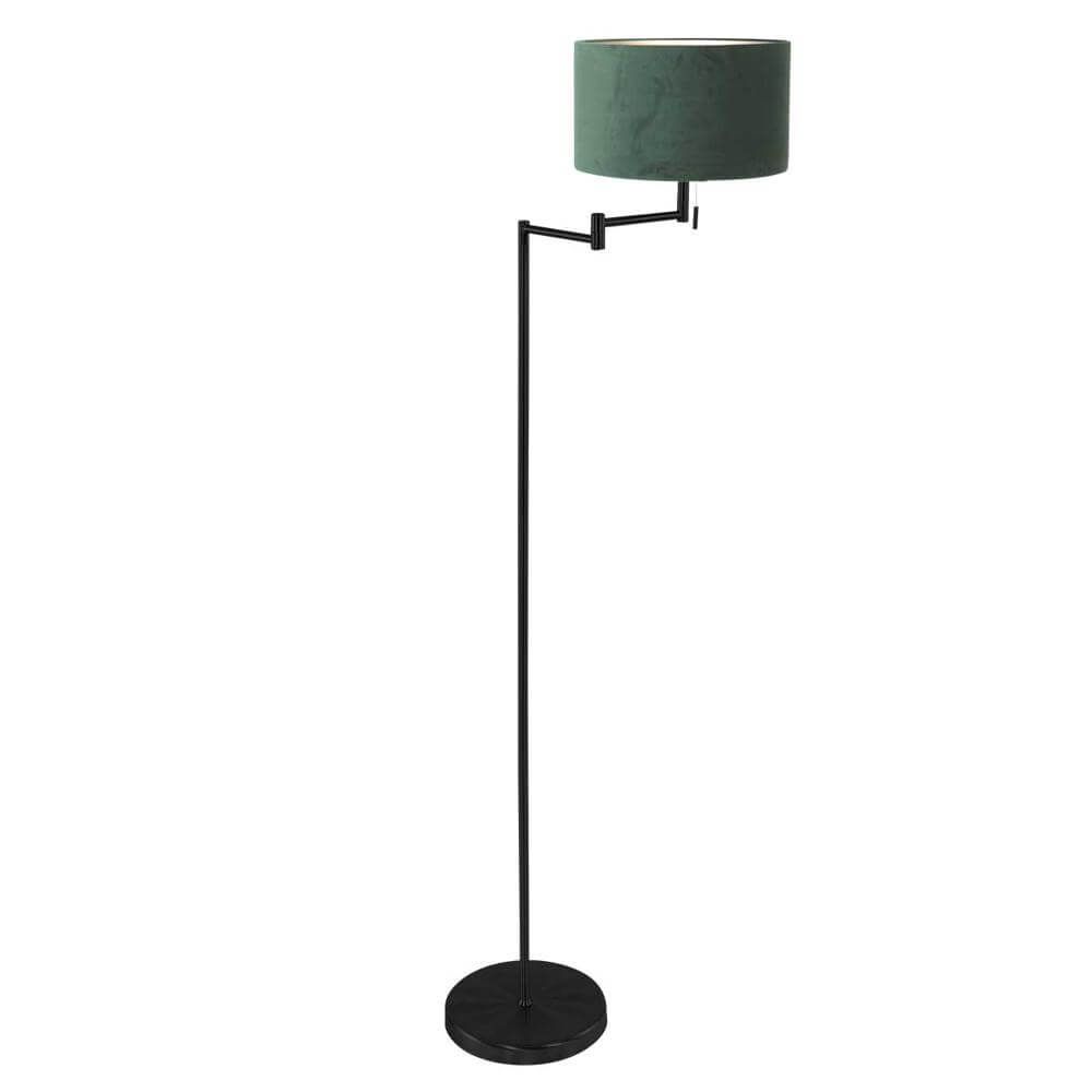Steinhauer VloerlampBella zwart met groene kap - 3890ZW