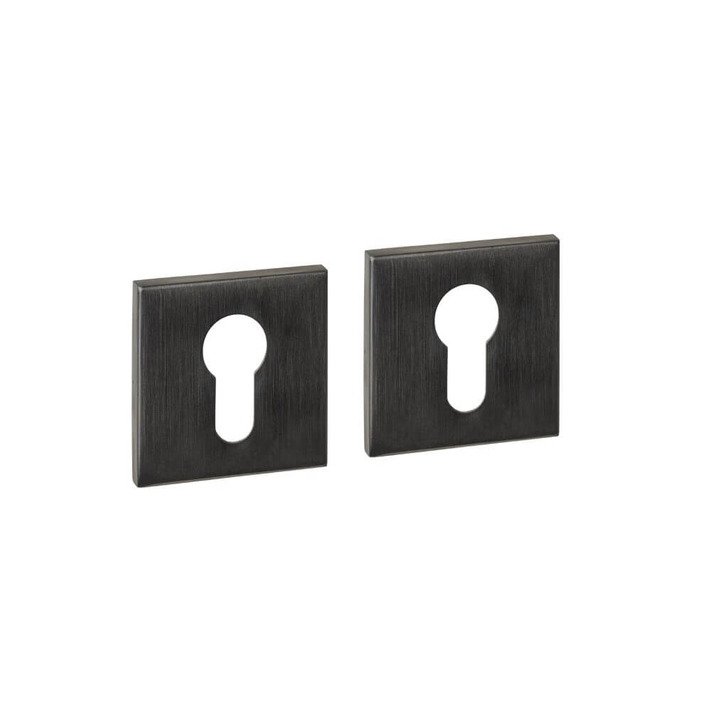 Intersteel Set van 2 cilinderrozettenTira vierkant antraciet 53x53mm - 1329.103087