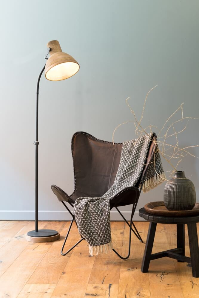 Light & Living Landelijke leeslampImbert hout met zwart - 1848384