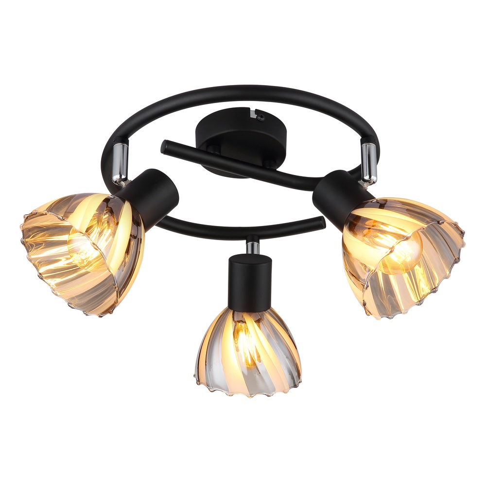 Globo Plafondlamp 3-lichtsZachery zwart - 54315S-3