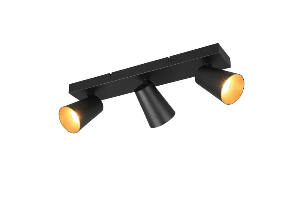 Trio 3-lichts opbouwspotSharp zwart - 817100332