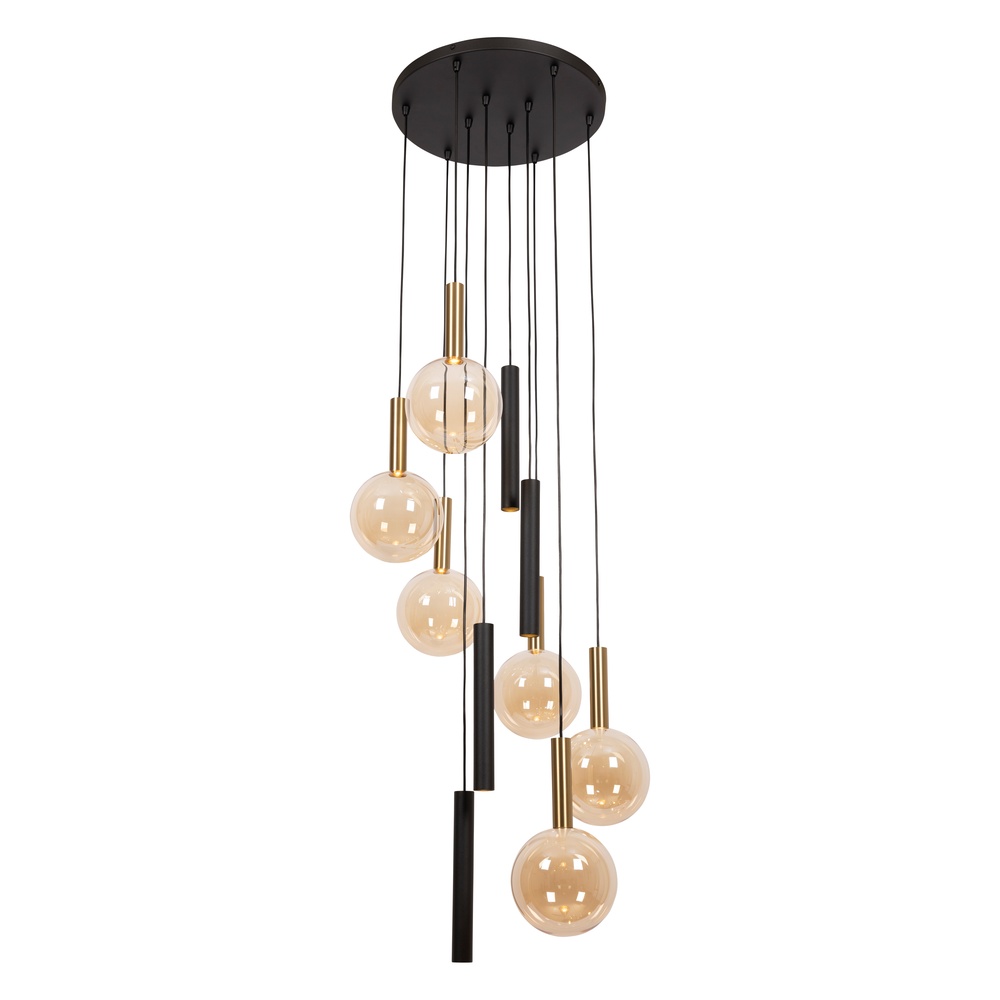 Lucide Vibes Vide hanglampJosiane zwart met goud - 21441/10/62