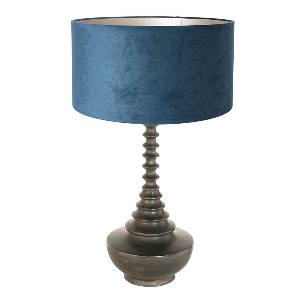 Steinhauer Unieke tafellampBois met blauwe kap - 3763ZW