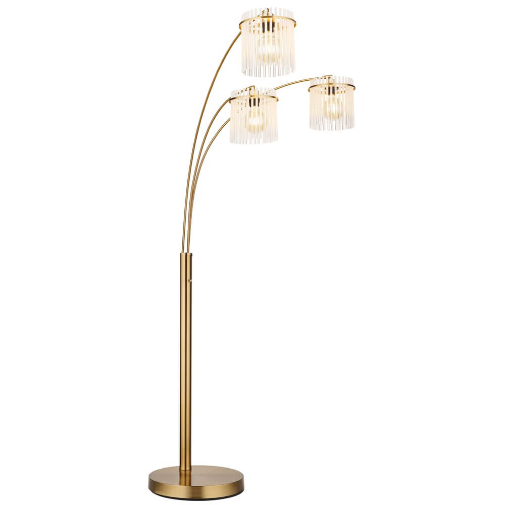 Globo Gouden vloerlampGorley met glas 3-lichts - 15698-3SM