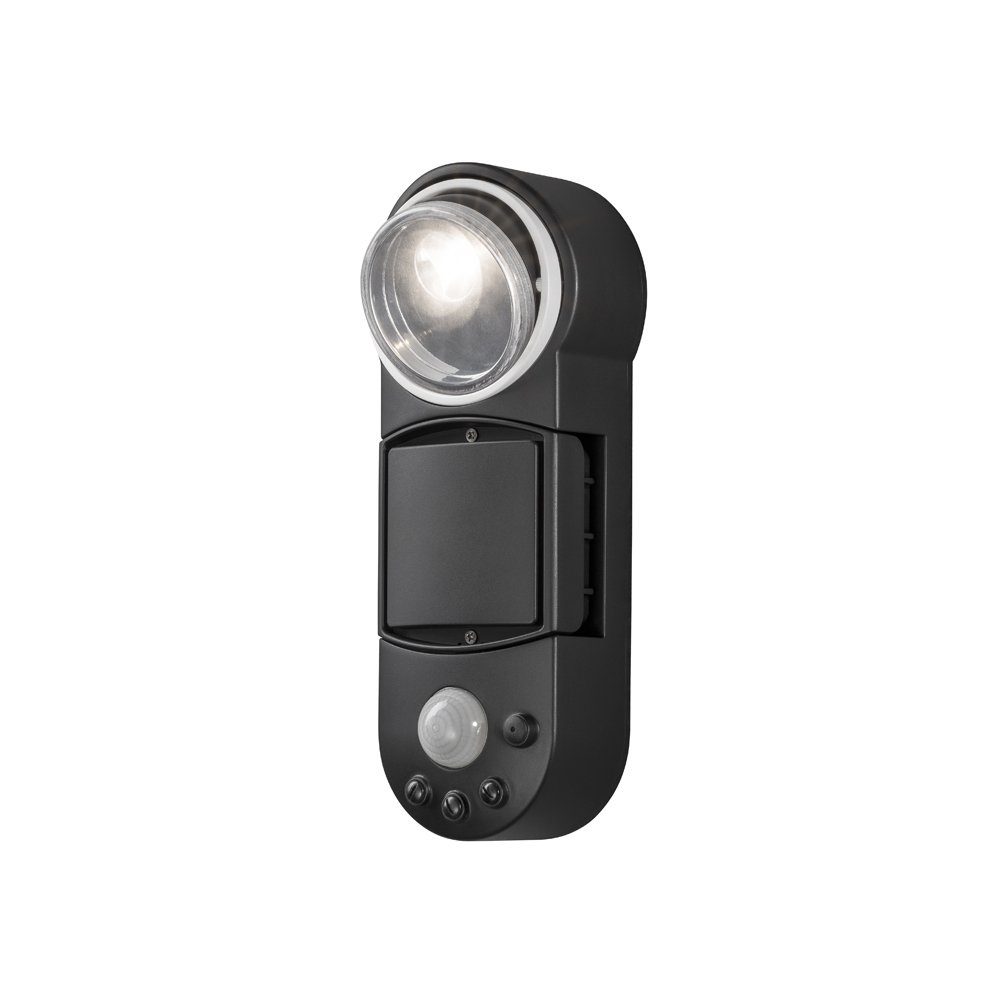 KonstSmide Wandspot Prato 10cm zwart met bewegingssensor - 7696-750