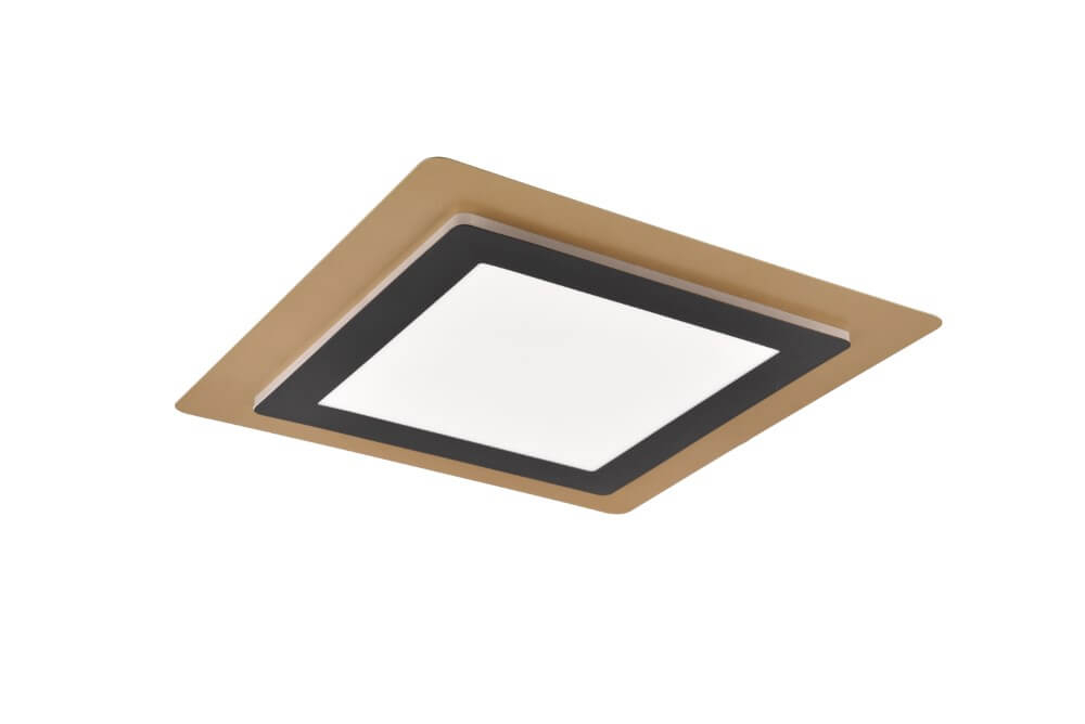 Trio Vierkante design plafondlampMorgan zwart met goud - 641510280
