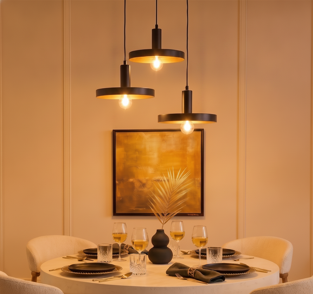 Lyora Design hanglampGarni 3-lichts zwart - 9417051