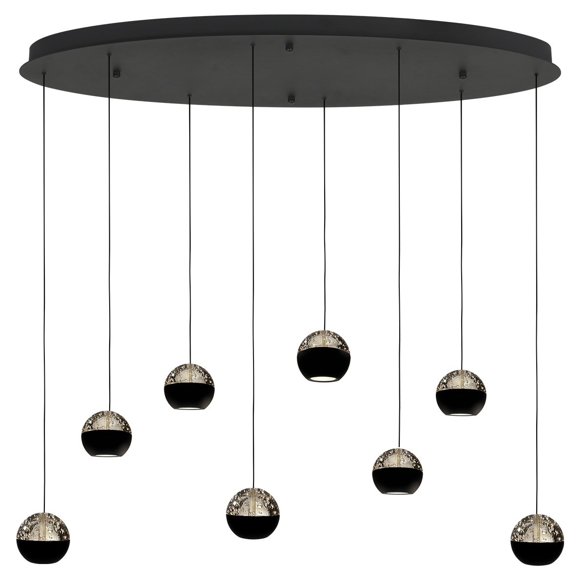 Steinhauer Ovale hanglampBelluno 8-lichts led - zwart - 4591ZW