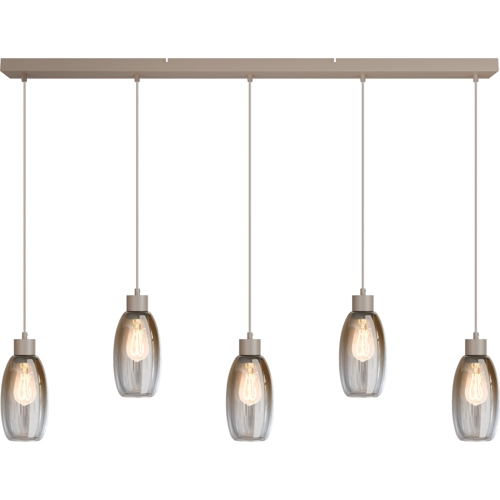 Masterlight Glazen hanglamp Olive 5x Ø 12,5cm - zand - 2431-36-130-5-02-12