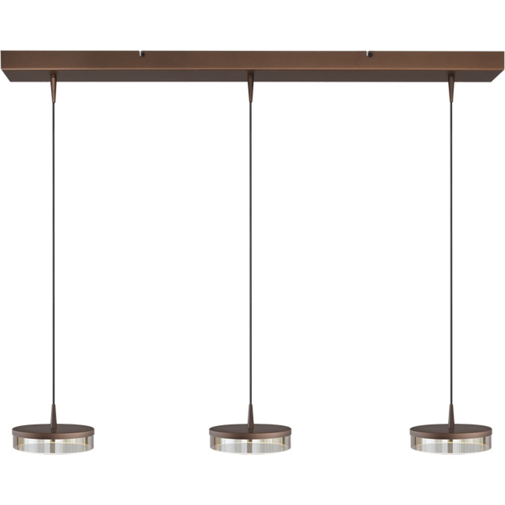 Masterlight 3-lichts hanglamp Imperia 100cm cacao bruin - 2041-15-15-02-100-3