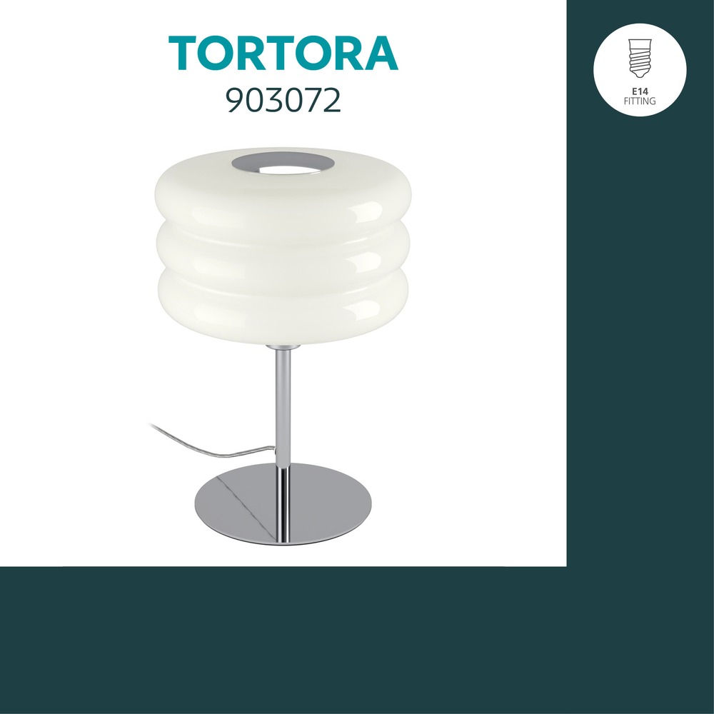 Design tafellamp Tortora chroom met wit Ø 20cm Eglo 9008606405596