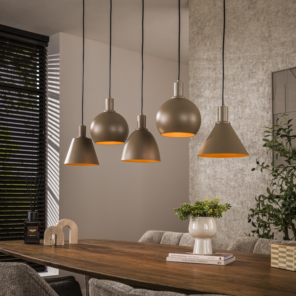 Lyora Zand hanglamp Metallo eettafel - 5x E27 - 7891/43