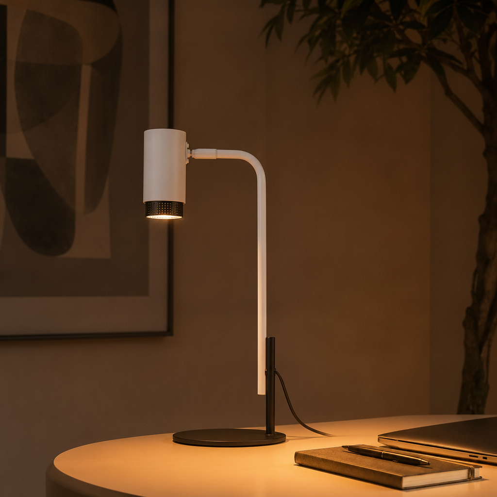Lyora BureaulampNessi wit met zwart - 9011408