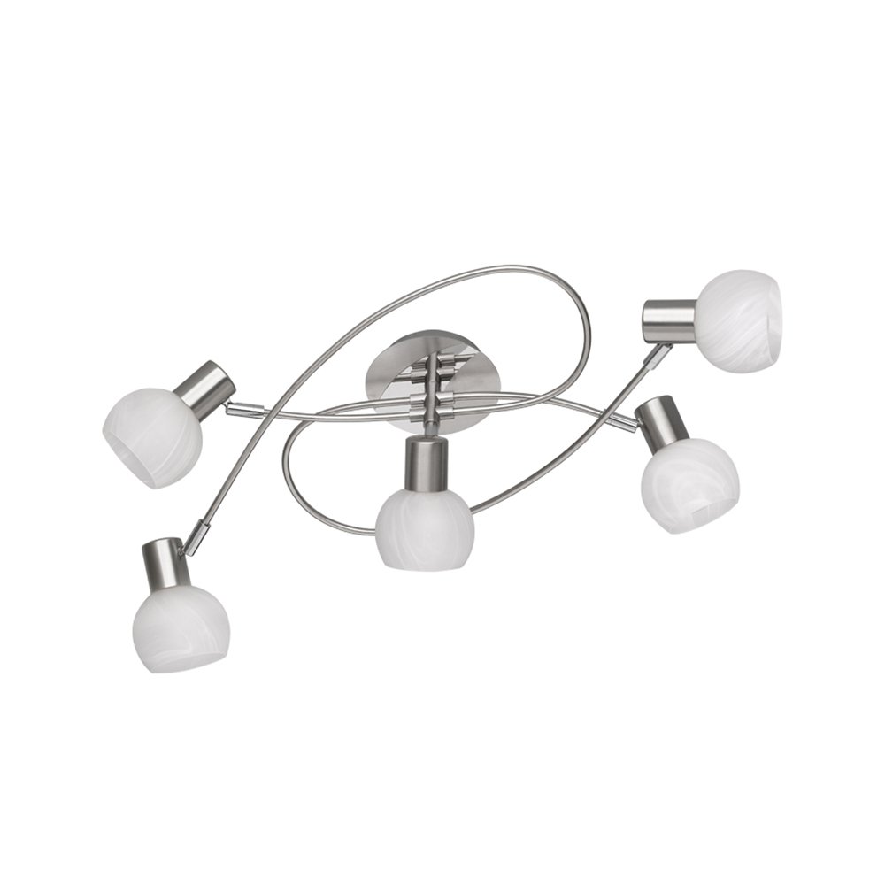Trio Plafondlamp spotsAntibes Knot 5-lichts nikkel mat - R60175007