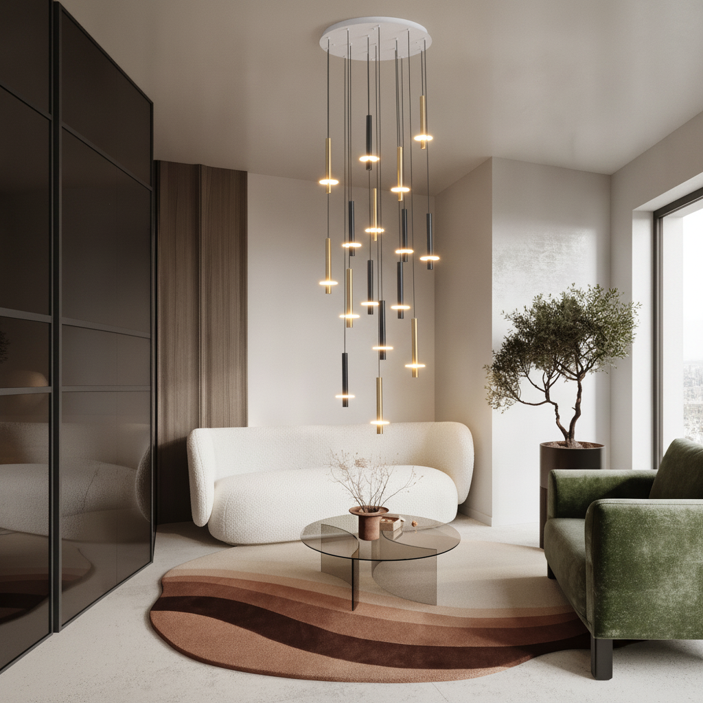 Lyora Design hanglampNoemi zwart met wit en goud Ø 72cm - 9019872