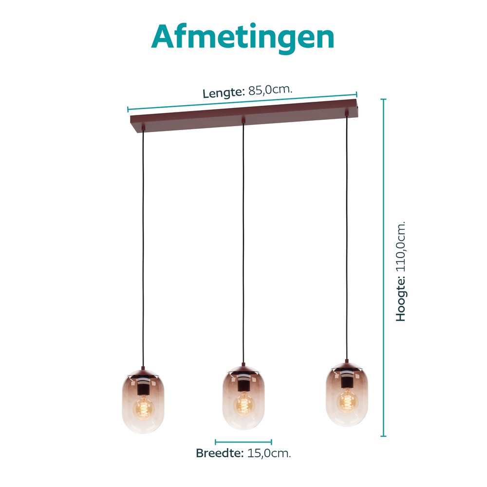 Design hanglamp Lequile 3-lichts Eglo 9008606405749