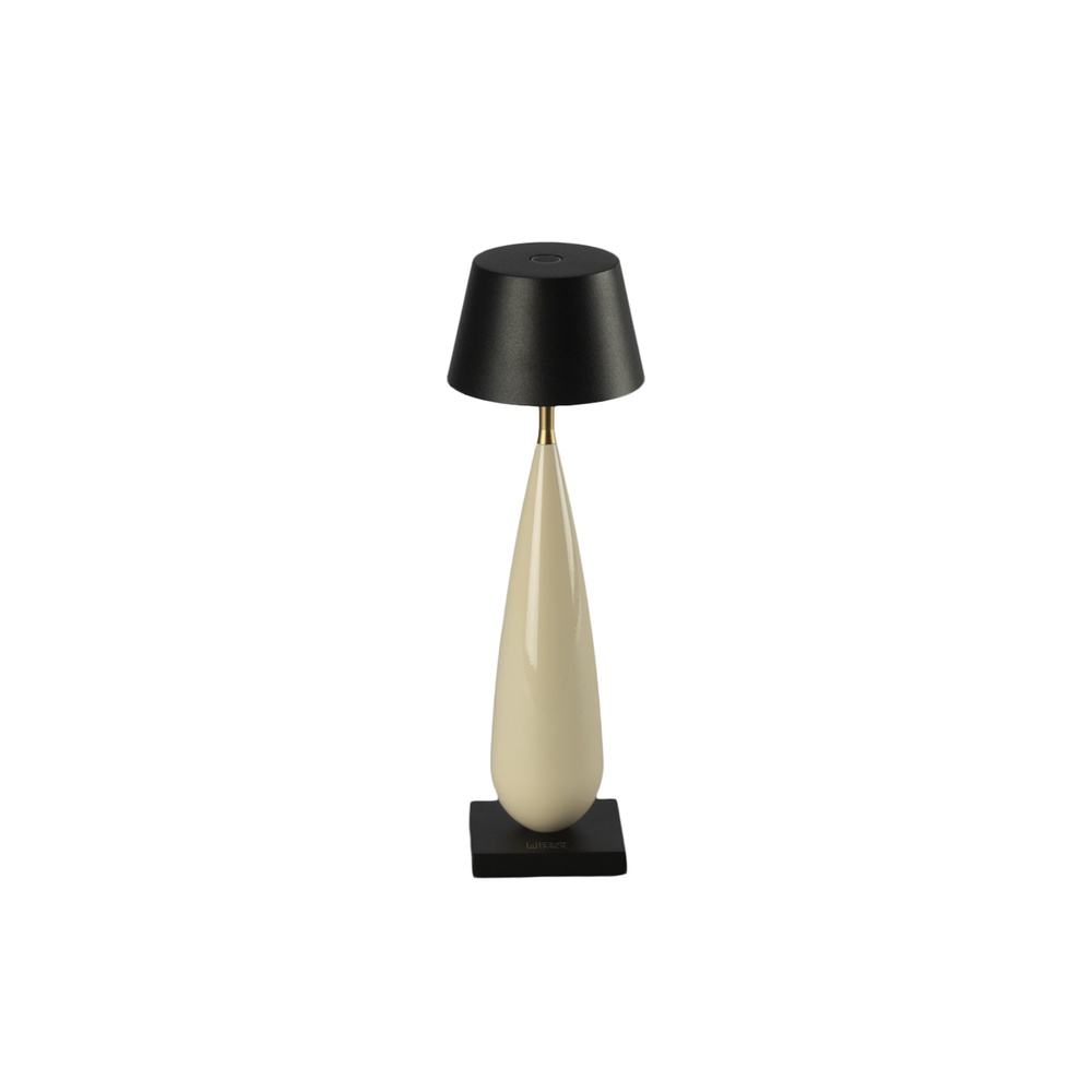 KonstSmide Oplaadbare tafellamp Frejus zwart met keramiek - 7893-337