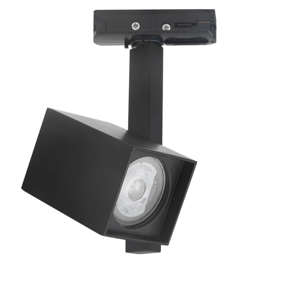 Highlight 1-fase vierkante railspot Oslo zwart - GU10 - S7019.01