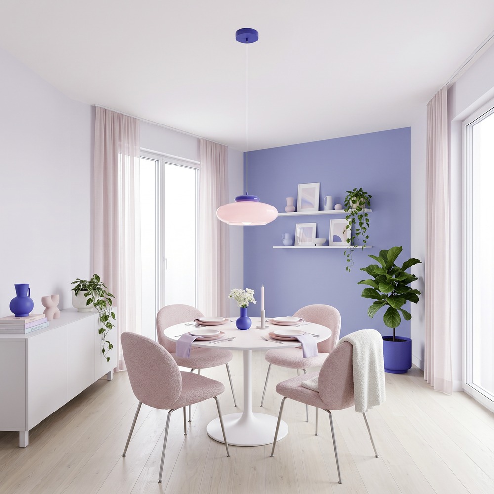 Design hanglamp Berardelli roze met blauw Ø 32cm Eglo 9008606405015