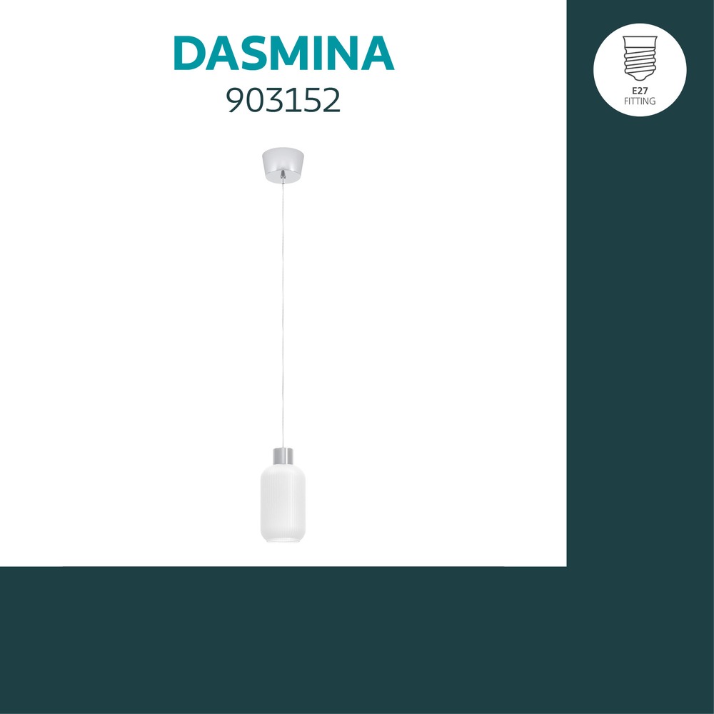 Design hanglamp Dasmina chroom met wit Ø 13cm Eglo 9008606406319