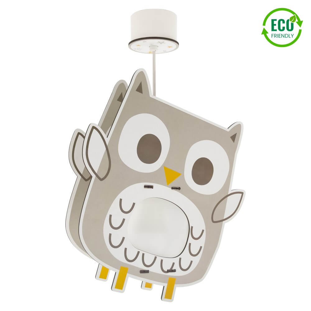 Dalber Kinderkamer hanglamp Owl Ø 25cm x 50cm wit - 63397