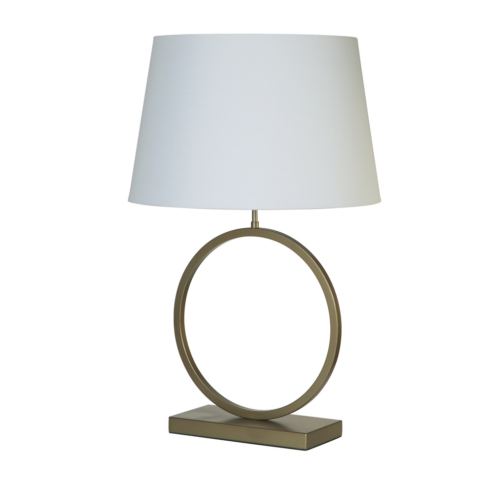 Searchlight Tafellamp Elegant brons met witte kap - EU93102WH