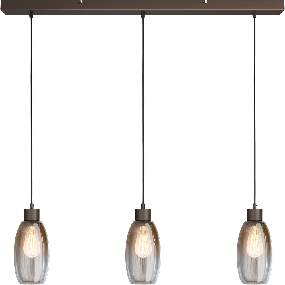 Masterlight Glazen hanglampOlive 3x Ø 12,5cm - cacao - 2431-15-100-3-02-12