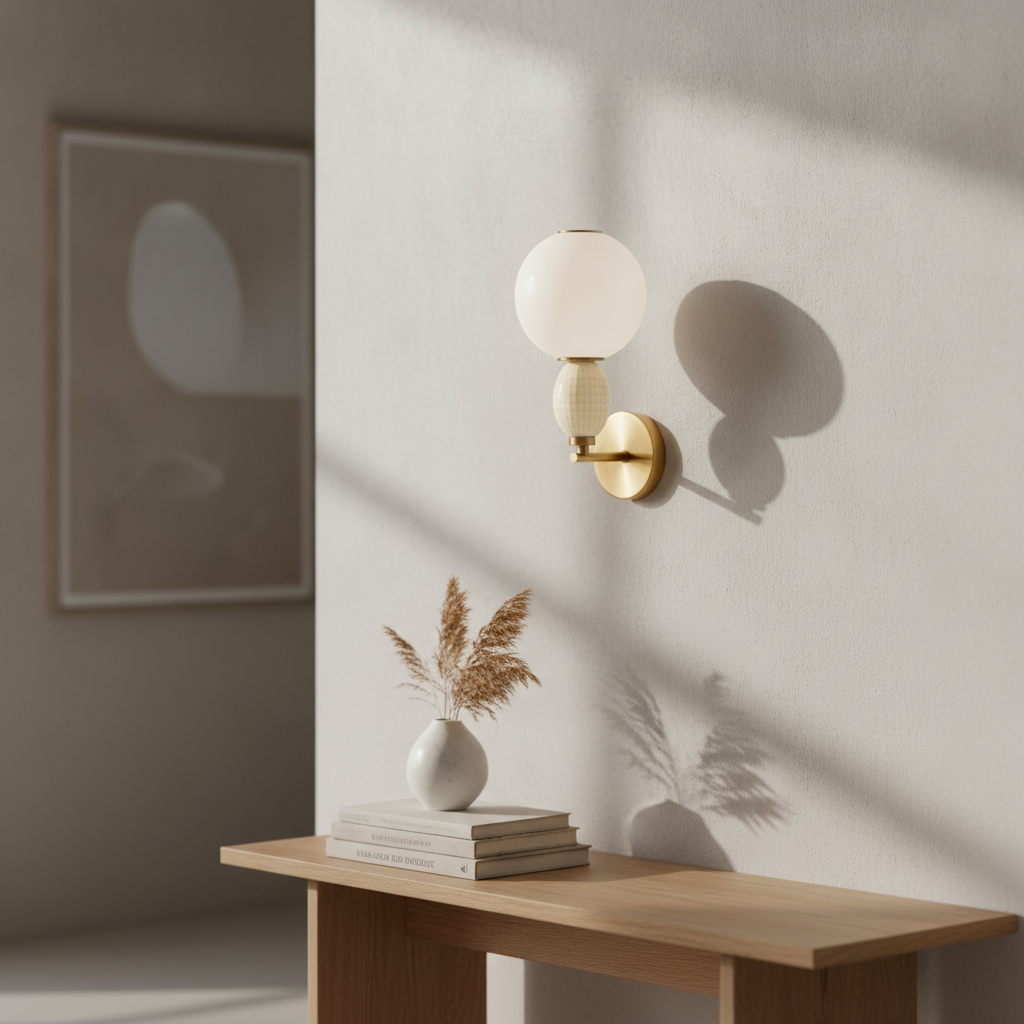 Lyora WandlampObrie goud met wit - 9009353