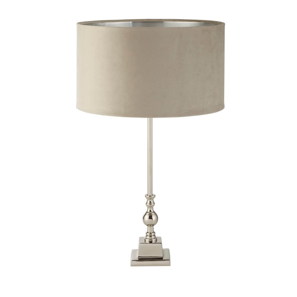 Searchlight Tafellamp chroomWhitby met taupe kap - EU81214TA