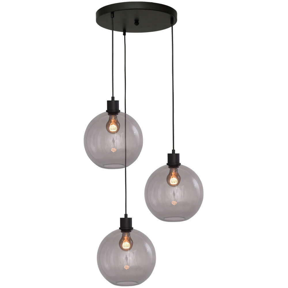 Masterlight Vide hanglampLazise 3x Ø 25cm zwart - 2642-05-05-35-3-25