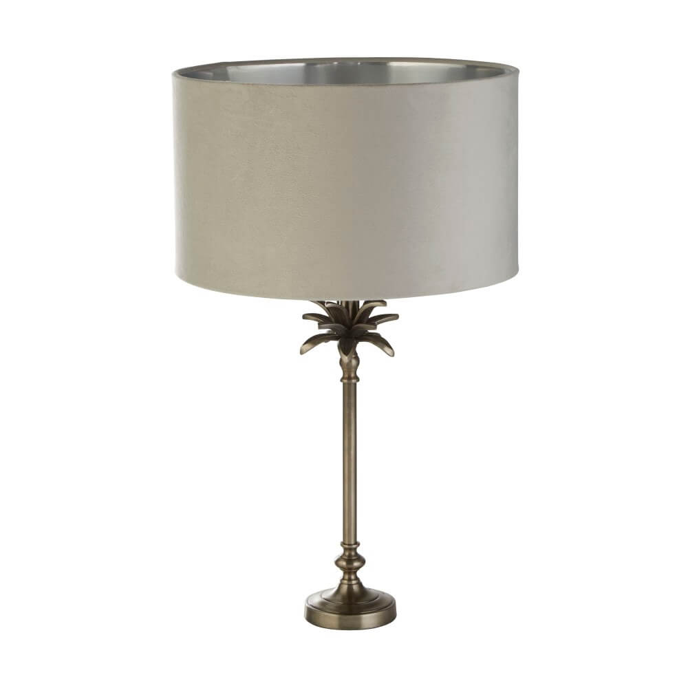 Searchlight TafellampPalm goud met grijze kap - EU81210GY