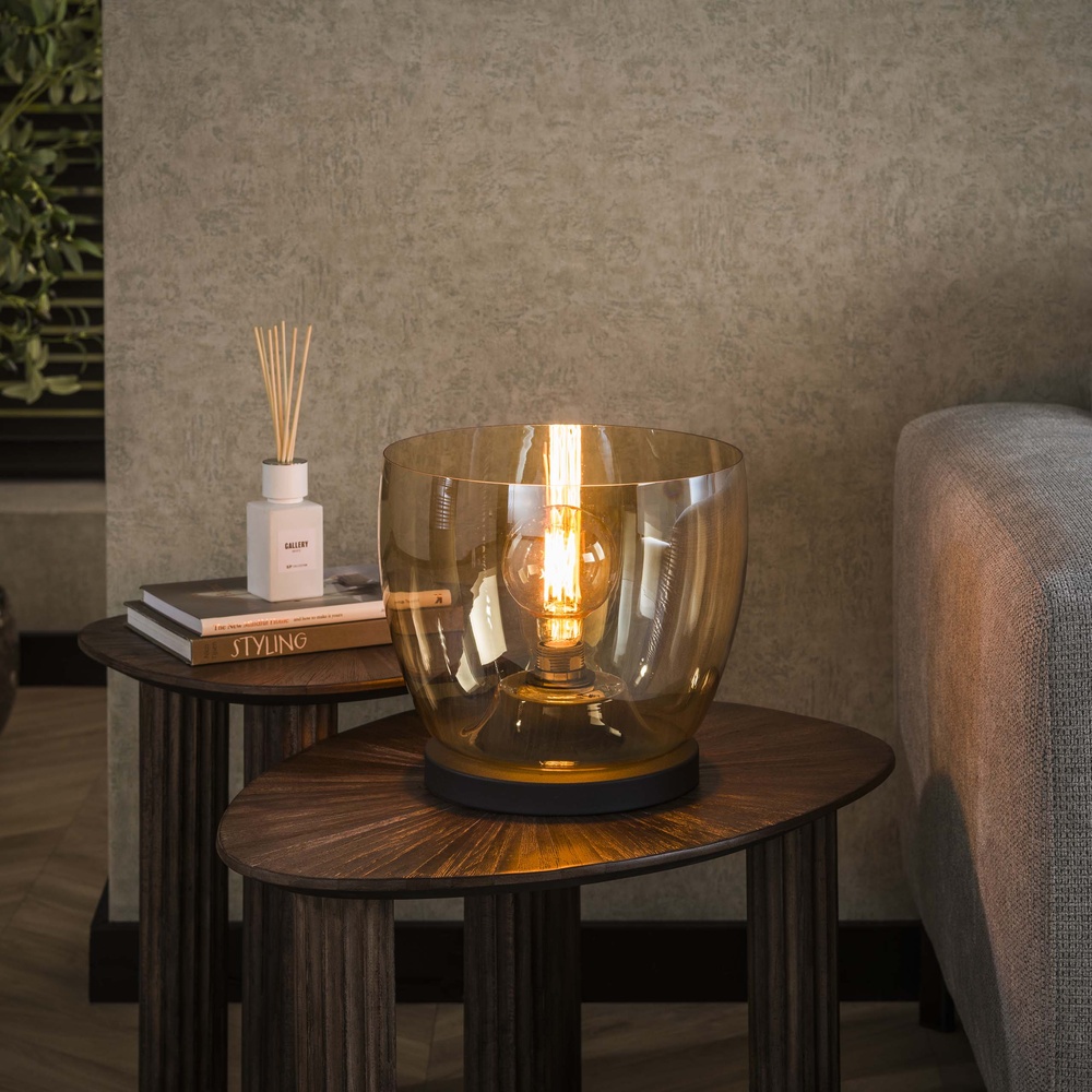 Lyora Vloerlamp amber glasUP Ø 29cm - 27cm hoog - 8001/39A