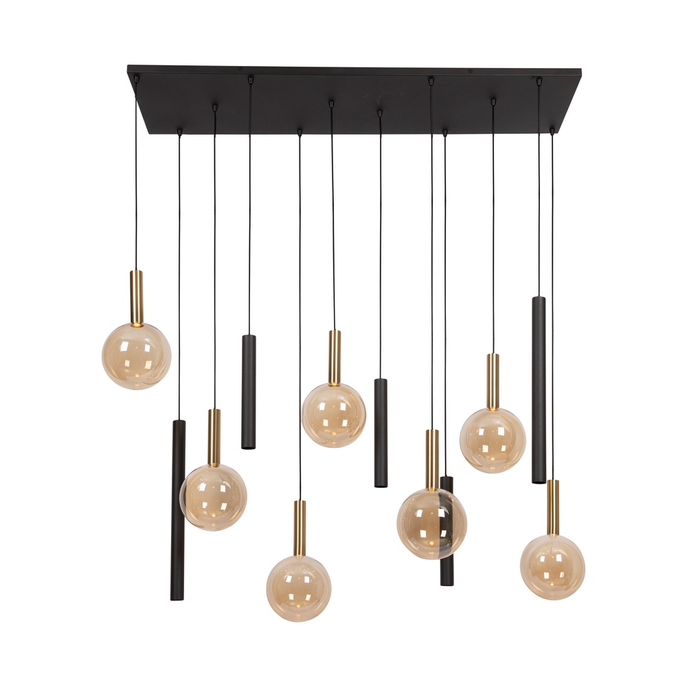 Lucide Vibes 12-lichts hanglampJosiane zwart met goud - 21441/12/62
