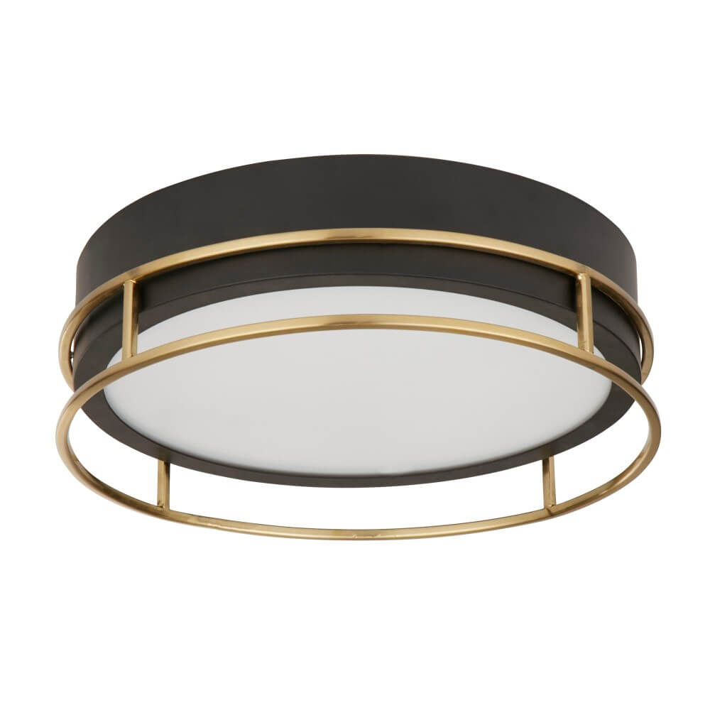Searchlight Design plafondlamp Pheonix Ø 30cm zwart met goud - 62012-2PB